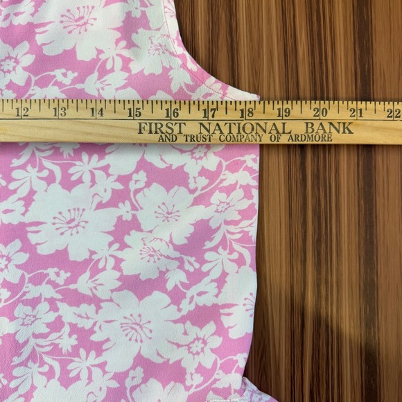 Pink White Floral Sleeveless Peplum Top Sz S Cottagecore Soft Girl Feminine Boho - Picture 2 of 6